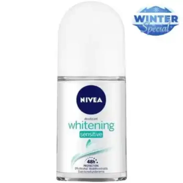 NIVEA Deodorant Roll On – For Women, Whitening Sensitive,25ML